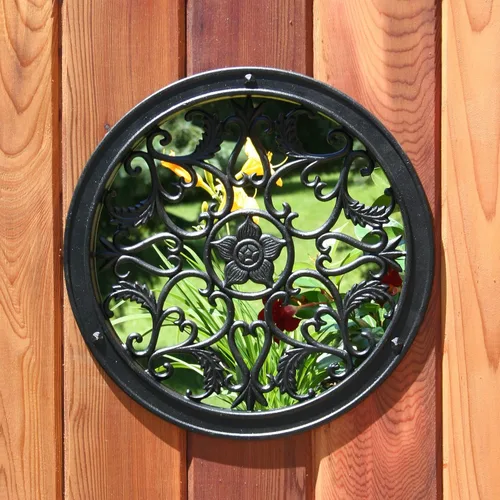 Vista 6 de Nuvo Iron Inserto decorativo para cercas, puertas, hogar, jardín, redondo, 15 pulgadas