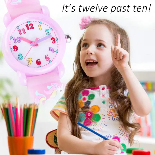 Vista 5 de Venhoo Reloj de pulsera de silicona impermeable 3D para niños y niñas de 3 a 10 años