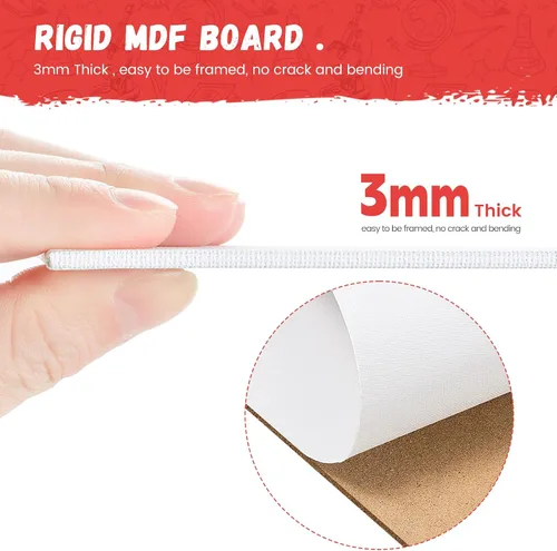 Vista 4 de Simetufy Paquete de 12 Tableros de Lienzo Pequeños para Pintura de 4 x 6 pulgadas - Paneles de Mini Lienzo de 100% Algodón sin Ácidos Imprimados