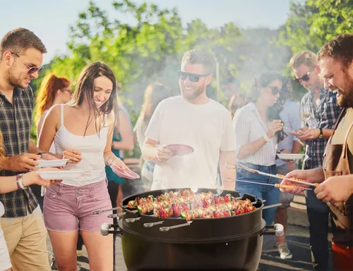 Vista 7 de Only Fire - Juego de anillos para asador con brocheta Kabob para hervidor Weber de 22 1/2 pulgadas y otras parrillas de carbón similares