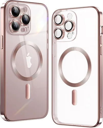 Vista 11 de Matallic - Funda transparente brillante para iPhone 11, compatible con Magsafe con protección completa de cámara chapada
