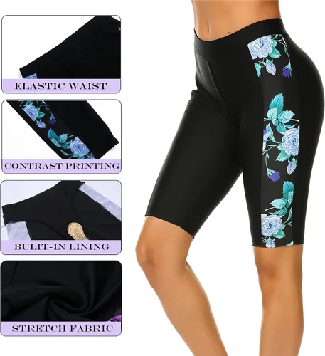 Vista 2 de Ekouaer Pantalones cortos de natación para mujer, pantalones cortos de natación con protección UV, tallas S-XXL