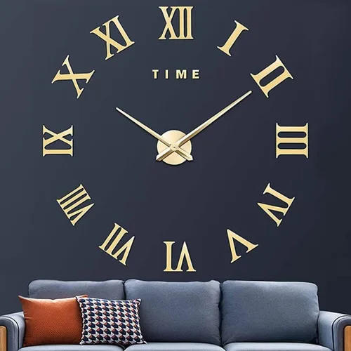 Vista 3 de Gran reloj de pared 3D DIY decoración de espejo sin marco kit de reloj de pared para el hogar, sala de estar, dormitorio, oficina, decoración C