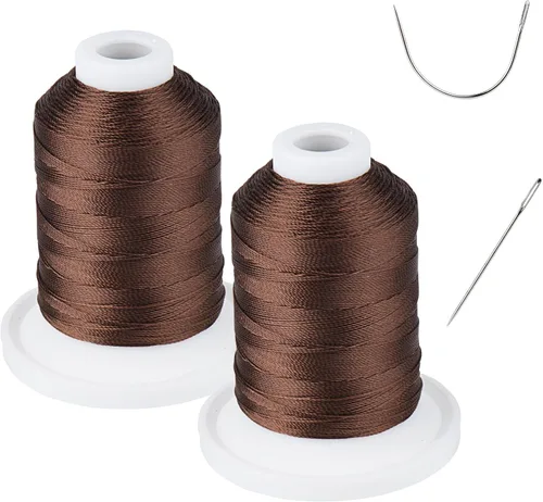 Vista 16 de Resistente a los rayos UV - Simthread 100% Poliéster Hilo Entrelazado Tex 69 (12wt) - 250 Yardas 1 Blanco 1 Negro