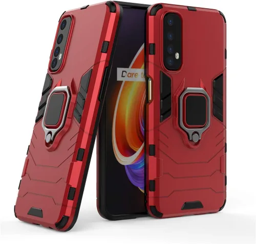 Vista 7 de LuluMain Compatible con Realme7, soporte de anillo de metal a prueba de golpes (funciona con soporte magnético para automóvil), cubierta resistente