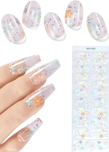 Vista 13 de Tiras de uñas de gel rojo burdeos color sólido pegatinas de gel de uñas 20 envolturas de manicura extra largas
