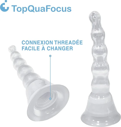 Vista 3 de TopQuaFocus Kits de bombillas de enema para mujeres y hombres, ducha íntima femenina, bombilla anal con 5 boquillas reemplazables y tubo de silicona