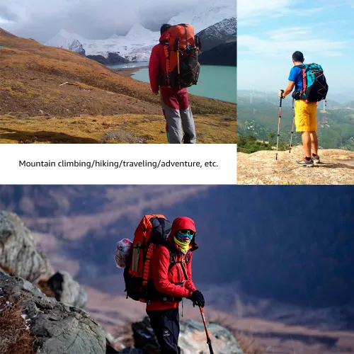 Vista 6 de 3FULGEAR - Mochila de senderismo para hombres y mujeres, 56L (40+16), ligera, para acampar al aire libre, mochila de senderismo, Caqui, Senderismo