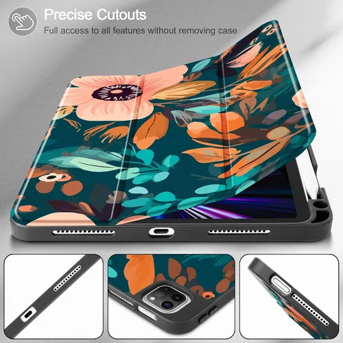 Vista 5 de May Chen Funda para iPad Pro de 11 pulgadas (4ª, 3ª, 2ª y 1ª generación) 2022 2021 2020 2018, soporte triple + soporte para lápiz + encendido