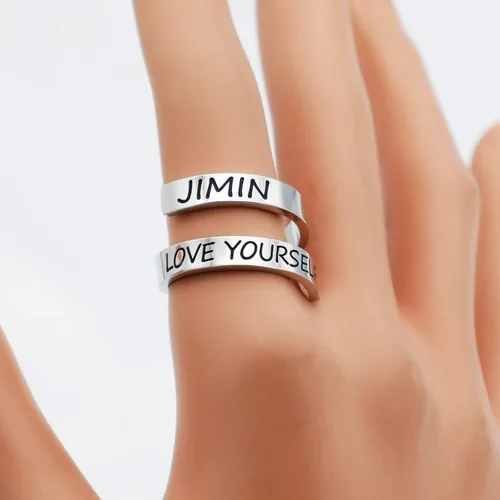 Vista 3 de G-Ahora BT Bangtan Boys Ring Kpop Army Love Yourself Ring Rings for Army Fans Jewelry