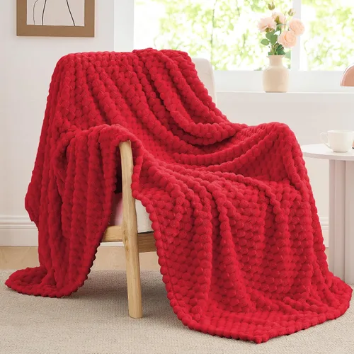 Vista 122 de BEDELITE Manta de forro polar para sofá y cama, manta decorativa de jacquard 3D de almendra, súper suave y acogedora, manta mullida cálida adecuada