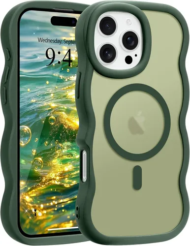 Vista 81 de Pepmune - Funda para iPhone 12 Pro Max con marco ondulado y estructura rígida, color mate claro, cubierta trasera unisex, compatible con Magsafe