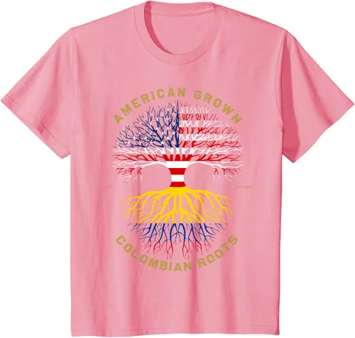 Vista 85 de Camiseta de regalo con la bandera de Estados Unidos con árbol de raíces colombianas