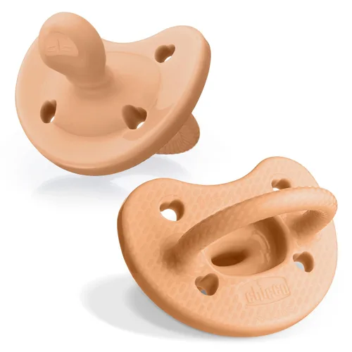Vista 25 de Chicco Luxe Orthodontic Pacifier One-Piece Silicone, 0-6m, 2-Pack Rubor
