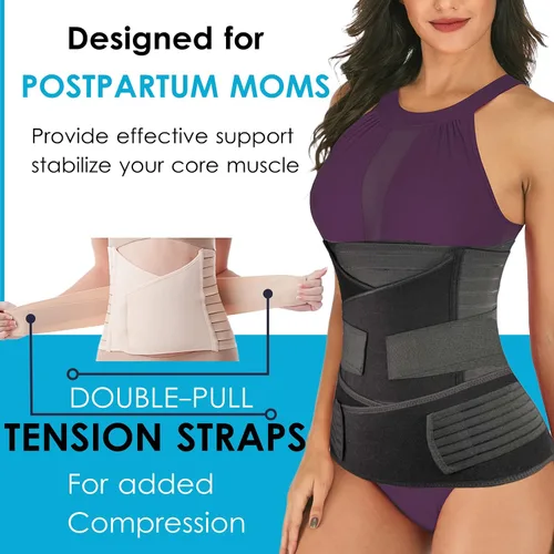 Vista 8 de Fajas posparto para recuperación posparto para posparto y recuperación natural del parto, fajas postparto para recuperación posparto