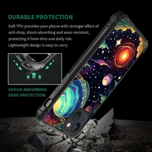 Vista 838 de Funda compatible con iPhone 15, diseño de elefantes africanos, diseño increíble a prueba de golpes, antiarañazos, carcasa trasera de policarbonato