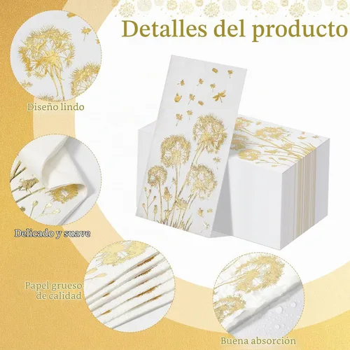 Vista 3 de Pasimy 100 toallas de mano desechables para baño, toalla de papel de diente