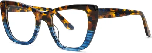 Vista 2 de VOOGLAM Lentes de bloqueo de luz azul de ojo de gato, marco de lentes multicolor de moda para mujer, antifatiga ocular y UV