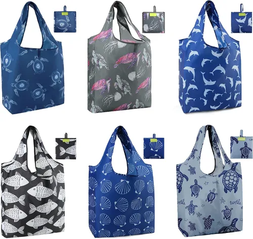 Vista 26 de Bolsas de la compra de animales reutilizables plegables bolsas de comestibles