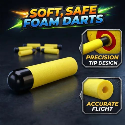 Vista 6 de Paquete de 6 mini pistolas de juguete de espuma con 36 dardos - Paquete múltiple compatible con Nerf suministros de fiesta para niños