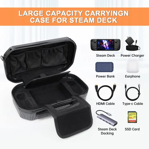 Vista 3 de YIZEIJOB Funda de transporte compatible con cubierta de vapor bolsa de transporte protectora de carcasa dura con correa de eslinga cremallera