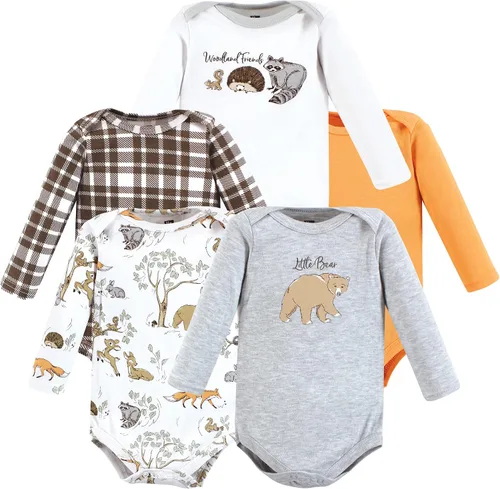 Vista 52 de Hudson Baby baby-boys Cotton Long-sleeve Bodysuits 5-pack