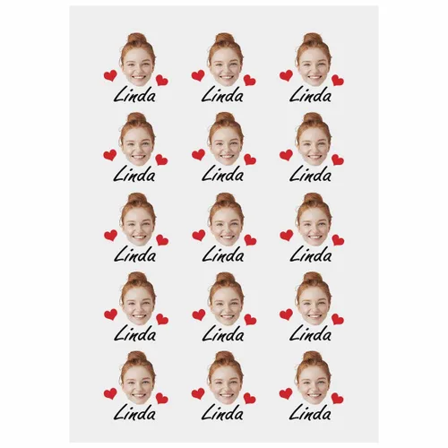 Vista 10 de YesCustom Tatuajes temporales personalizados con nombre, corazones de amor, tatuaje de cara falsa personalizada con foto para mujeres y hombres