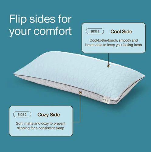 Vista 6 de Coop Home Goods Cool+ Pillow - Almohada original, paquete de 2 protectores ultra tecnológicos y funda de almohada Coolside Queen