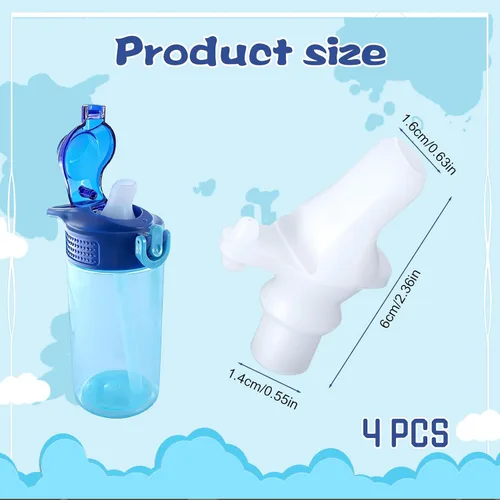 Vista 2 de Replacement Bite Valve Spout for Zak Designs Water Bottle 16oz, Silicone Straw Mouthpiece Accessories Bite Valve Straw Replacement Parts Compatible
