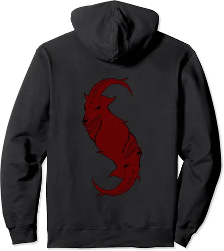 Vista 2 de Slipknot Esqueleto con Cabra sudadera con capucha para hombre, Jaspeado oscuro