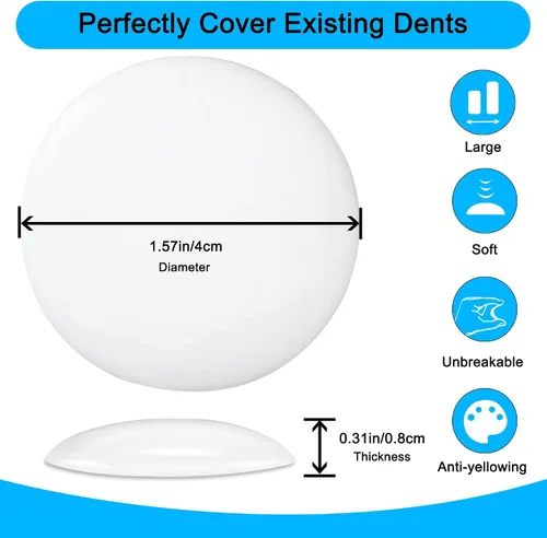 Vista 2 de 24 protectores de pared para tope de puerta de 1.57 pulgadas, protector de pared para pomos de puerta, autoadhesivo, protectores de pared de goma