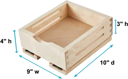 Vista 3 de CabinetRTA Organizador de especias extraíble de madera para gabinete, 9 pulgadas de ancho x 10 pulgadas de profundidad x 3 pulgadas de alto
