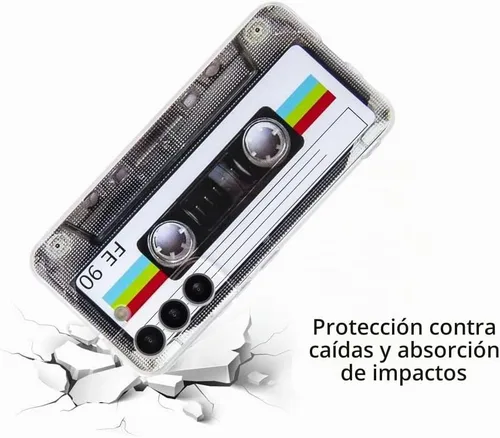 Vista 9 de FAteamll Funda para Galaxy S22 a prueba de golpes a prueba de arañazos con TPU suave parachoques retro cassette cinta caso compatible con Samsung
