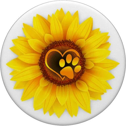 Vista 3 de Pata de perro con diseño de pata de perro, color amarillo, girasol blanco