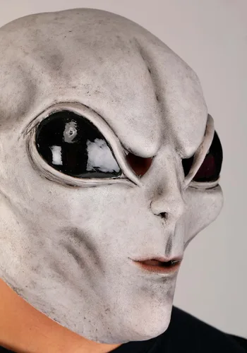 Vista 4 de Máscara de Disfraz de Alien Gris para Adultos Multicolor