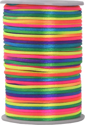 Vista 7 de Mandala Crafts Cordón de satén de cola de rattail de 0.02 in para nudos chinos de macramé