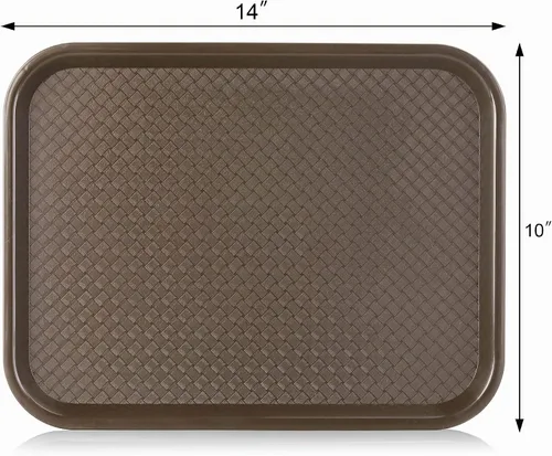 Vista 3 de New Star Foodservice Bandeja de comida rápida, bandeja de plástico reutilizable de 10 x 14 pulgadas, superficie antideslizante texturizada, bandeja