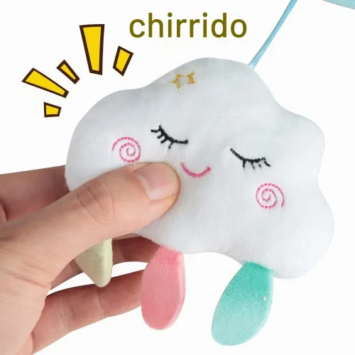Vista 6 de Cochecito de bebé juguetes móviles, juguetes de cochecito con sonajero suave para 0 meses + (cielo)