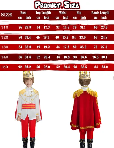 Vista 2 de YuDanae Prince Charming Costume Prince Dress up Medieval Royal Prince Outfit Costume for Toddler Kids Boys Aged 3-10