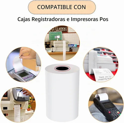 Vista 5 de Papel térmico de recibo de 2-1/4 pulgadas x 50 pies (10 rollos), se adapta a impresoras térmicas POS de 2.283 in, calidad premium, biodegradable
