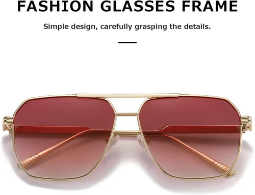 Vista 5 de kimorn Gafas de sol polarizadas para mujer y hombre, retro, de gran tamaño, cuadradas, vintage, clásicas, grandes, de metal, K1221