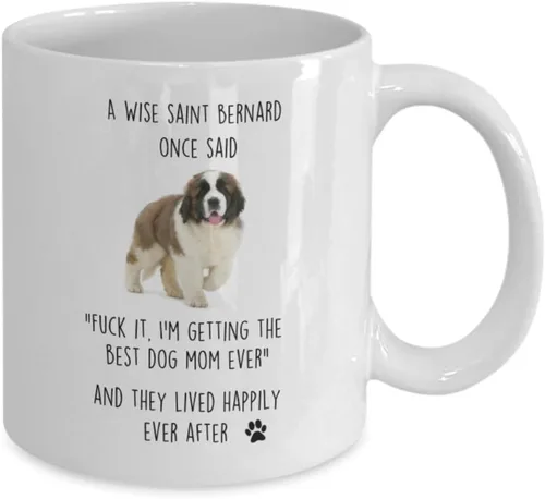 Vista 2 de Taza de San Bernardo St. Bernard Coffee Cup Idea for Best Dog Mom Ever