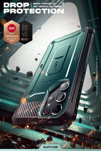 Vista 3 de SUPCASE Funda para Samsung Galaxy S22 Ultra con soporte, [Unicorn Beetle Pro] [2 marcos frontales]