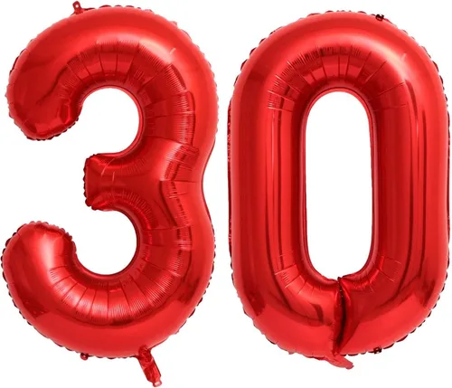 Vista 26 de Globos rojos de 40 pulgadas con el número 10, globos gigantes de 10 globos rojos de cumpleaños 10 globos rojos de cumpleaños 10 globos de 10.º