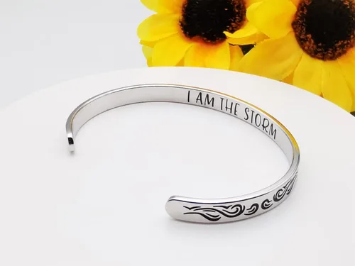 Vista 86 de Pulseras inspiradoras para mujer, joyería de acero inoxidable, con refranes, pulsera motivacional con mensaje oculto, pulseras grabadas para mejor