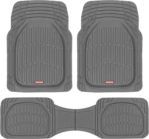 Vista 15 de Motor Trend -2 alfombrillas delanteras para el piso del automóvil- Forros de contorno FlexTough negros - Alfombrillas de goma resistentes