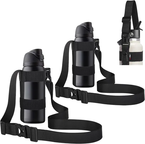 Vista 14 de HEYSKAY Soporte para botella de agua con correa, correa para botella de agua con correa de hombro ajustable para Owala FreeSip de 24 a 40 onzas Negro