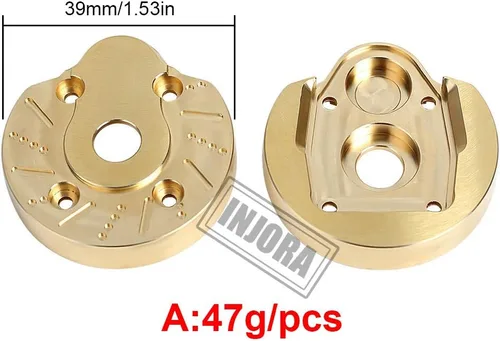 Vista 3 de INJORA AXI03007 - Tapa de dirección para nudillos de latón para 1:10 RC Crawler AXAIL SCX10 III AXI03007 y Capra 1.9 UTB AXI03004, 2