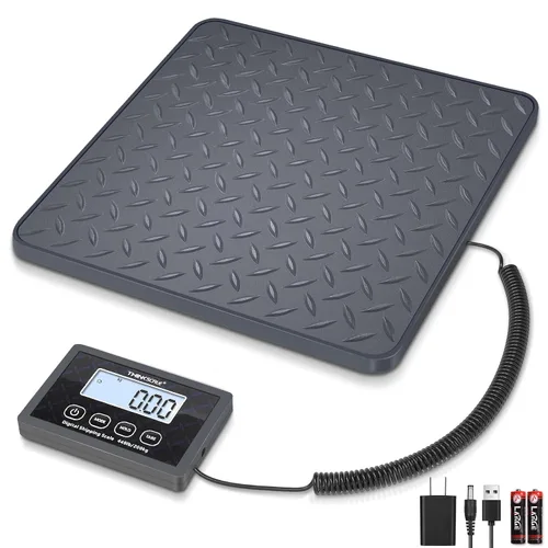 Vista 10 de THINKSCALE - Báscula de envío, báscula postal digital resistente de 440 lb x 1 oz Alloy Steel Platform with Hold, Tare & Backlit LCD, Package &
