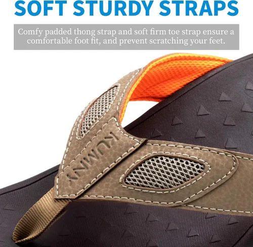 Vista 3 de Sandalias ortopédicas para hombre con soporte de arco para fascitis plantar, pies planos, para interiores y exteriores, sandalias de playa